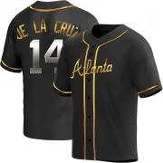 Black Golden Replica Bryan De La Cruz Youth Atlanta Alternate Jersey