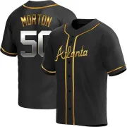 Black Golden Replica Charlie Morton Youth Atlanta Alternate Jersey