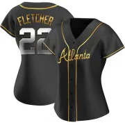 Black Golden Replica David Fletcher Women's Atlanta Alternate Jersey