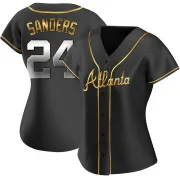 Black Golden Replica Deion Sanders Women's Atlanta Alternate Jersey