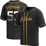 Black Golden Replica Jackson Stephens Men's Atlanta Alternate Jersey