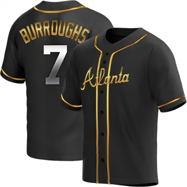 Black Golden Replica Jeff Burroughs Men's Atlanta Alternate Jersey