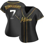 Black Golden Replica Jeff Burroughs Women's Atlanta Alternate Jersey