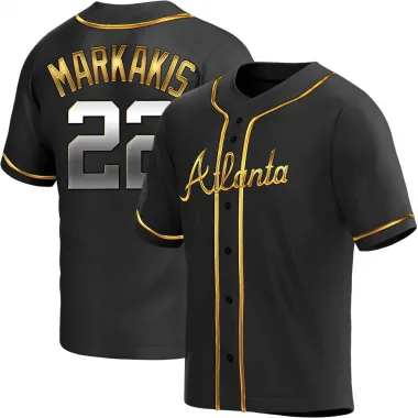 Black Golden Replica Nick Markakis Youth Atlanta Alternate Jersey