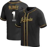 Black Golden Replica Ozzie Albies Youth Atlanta Alternate Jersey