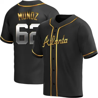 Black Golden Replica Rolddy Munoz Men's Atlanta Alternate Jersey