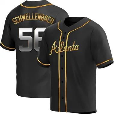 Black Golden Replica Spencer Schwellenbach Men's Atlanta Alternate Jersey