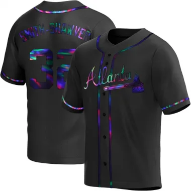 Black Holographic Replica AJ Smith-Shawver Men's Atlanta Alternate Jersey