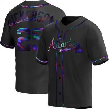 Black Holographic Replica Alex Dickerson Men's Atlanta Alternate Jersey