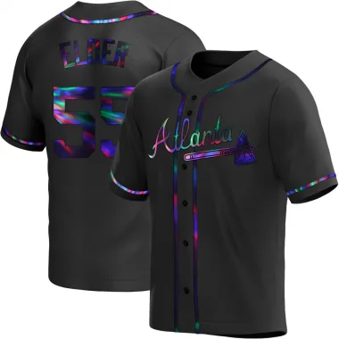 Black Holographic Replica Bryce Elder Men's Atlanta Alternate Jersey