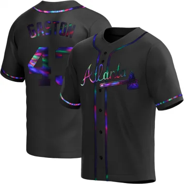 Black Holographic Replica Cito Gaston Youth Atlanta Alternate Jersey