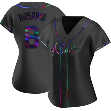 Black Holographic Replica Eddie Rosario Women's Atlanta Alternate Jersey