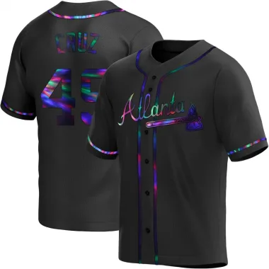 Black Holographic Replica Jesus Cruz Men's Atlanta Alternate Jersey