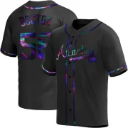 Black Holographic Replica Jim Bouton Youth Atlanta Alternate Jersey