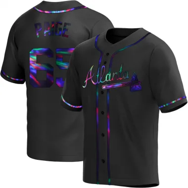 Black Holographic Replica Satchel Paige Men's Atlanta Alternate Jersey