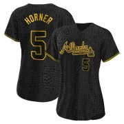 Black Replica Bob Horner Women's Atlanta Snake Skin City Jersey