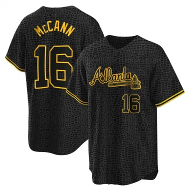 Black Replica Brian McCann Men's Atlanta Snake Skin City Jersey