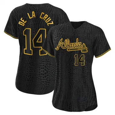 Black Replica Bryan De La Cruz Women's Atlanta Snake Skin City Jersey