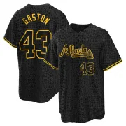 Black Replica Cito Gaston Men's Atlanta Snake Skin City Jersey