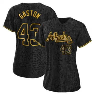 Black Replica Cito Gaston Women's Atlanta Snake Skin City Jersey