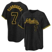 Black Replica Jeff Burroughs Men's Atlanta Snake Skin City Jersey