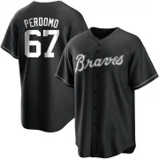 Black/White Replica Angel Perdomo Men's Atlanta Jersey