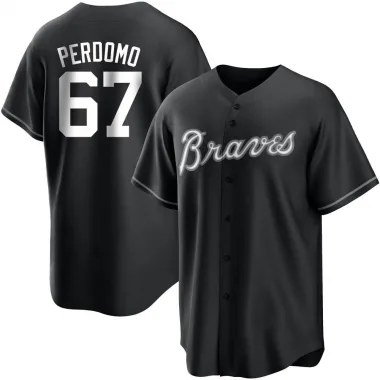 Black/White Replica Angel Perdomo Youth Atlanta Jersey