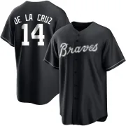 Black/White Replica Bryan De La Cruz Youth Atlanta Jersey