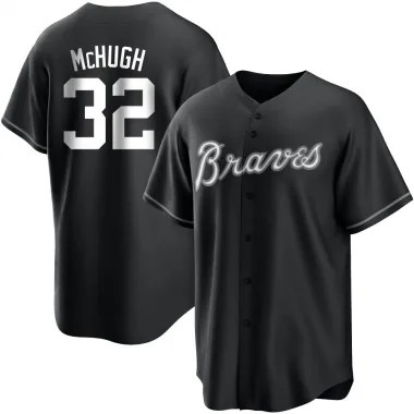 Black/White Replica Collin McHugh Youth Atlanta Jersey