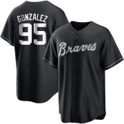 Black/White Replica Domingo Gonzalez Men's Atlanta Jersey