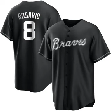 Black/White Replica Eddie Rosario Youth Atlanta Jersey