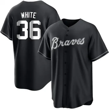 Black/White Replica Eli White Youth Atlanta Jersey