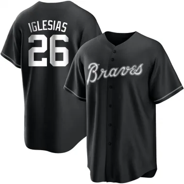 Black/White Replica Raisel Iglesias Youth Atlanta Jersey