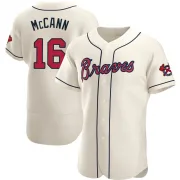 Cream Authentic Brian McCann Men's Atlanta Alternate Jersey