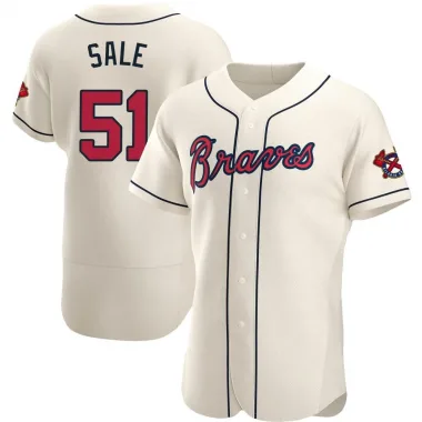 Cream Authentic Chris Sale Men's Atlanta Alternate Jersey