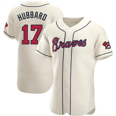 Cream Authentic Glenn Hubbard Men's Atlanta Alternate Jersey