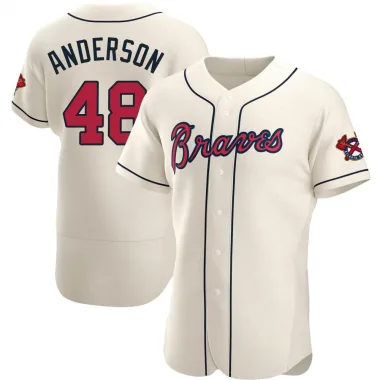 Cream Authentic Ian Anderson Men's Atlanta Alternate Jersey