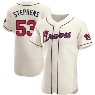 Cream Authentic Jackson Stephens Men's Atlanta Alternate Jersey