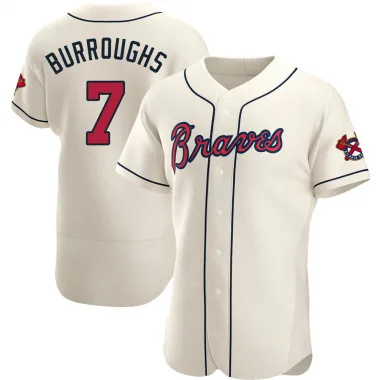 Cream Authentic Jeff Burroughs Men's Atlanta Alternate Jersey