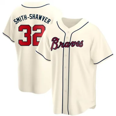 Cream Replica AJ Smith-Shawver Men's Atlanta Alternate Jersey