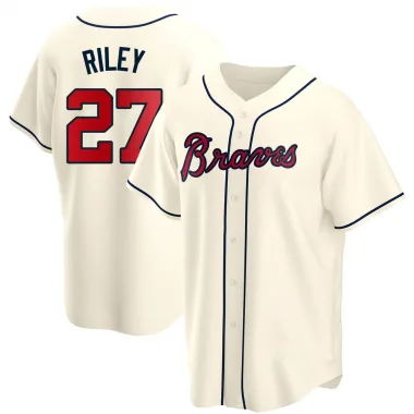 Cream Replica Austin Riley Youth Atlanta Alternate Jersey