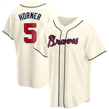 Cream Replica Bob Horner Youth Atlanta Alternate Jersey