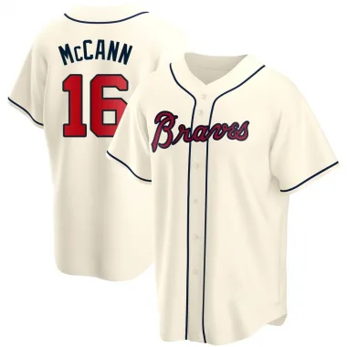 Cream Replica Brian McCann Youth Atlanta Alternate Jersey