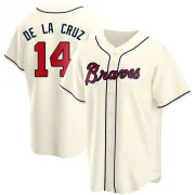 Cream Replica Bryan De La Cruz Men's Atlanta Alternate Jersey