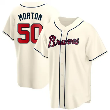 Cream Replica Charlie Morton Men's Atlanta Alternate Jersey