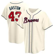 Cream Replica Cito Gaston Youth Atlanta Alternate Jersey