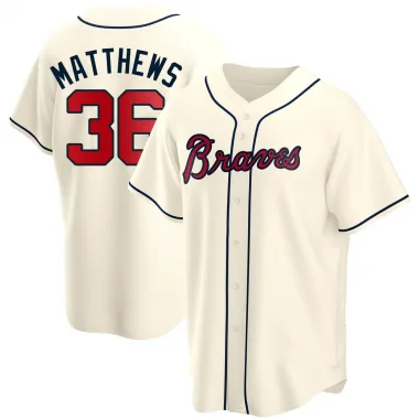 Cream Replica Gary Matthews Men's Atlanta Alternate Jersey