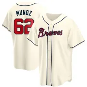 Cream Replica Rolddy Munoz Youth Atlanta Alternate Jersey