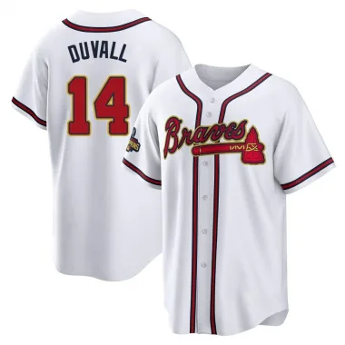 Gold Replica Adam Duvall Men's Atlanta White 2022 Program Jersey