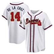 Gold Replica Bryan De La Cruz Youth Atlanta White 2022 Program Jersey